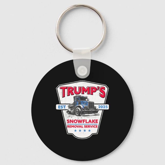 Trump's Snowflake Removal Service Funny Trump 2025 Key Ring (Front)