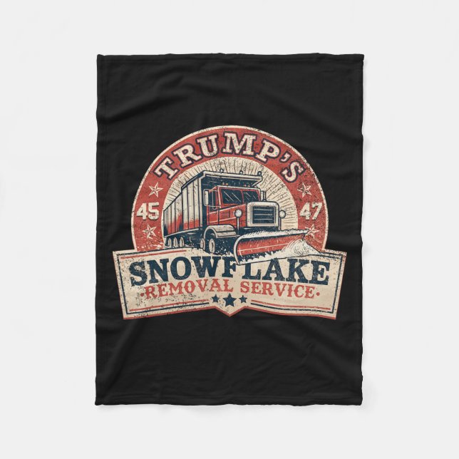 Trump's Snowflake Removal Service Funny Trump Vint Fleece Blanket (Front)