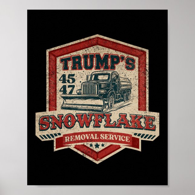 Trump's Snowflake Rmoval Service Funny Trump Chris Poster (Front)