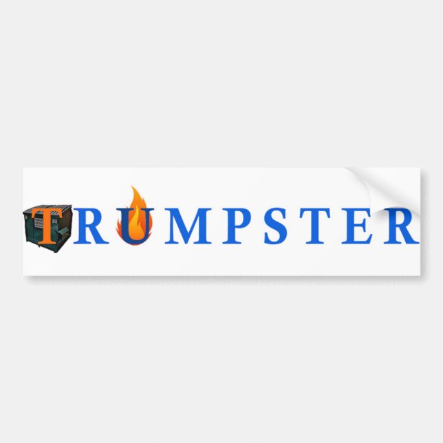 Trumpster Sticker For Dumpsters--White (Front)