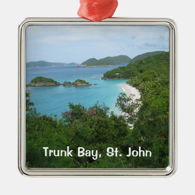 Trunk Bay, St. John Metal Tree Decoration (Front)