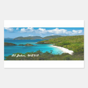 Trunk Bay, St John USVI Rectangular Sticker