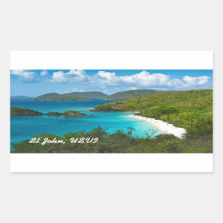 Trunk Bay, St John USVI Rectangular Sticker