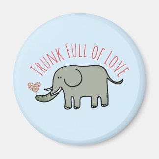 Trunk Full of Love Cute Elephant Doodle Magnet