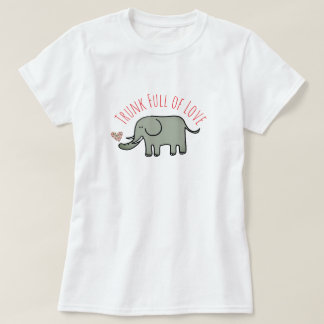 Trunk Full of Love Cute Elephant Doodle T-Shirt