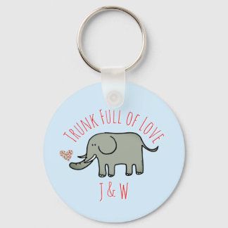 Trunk Full of Love Cute Elephant Valentine's Key Ring
