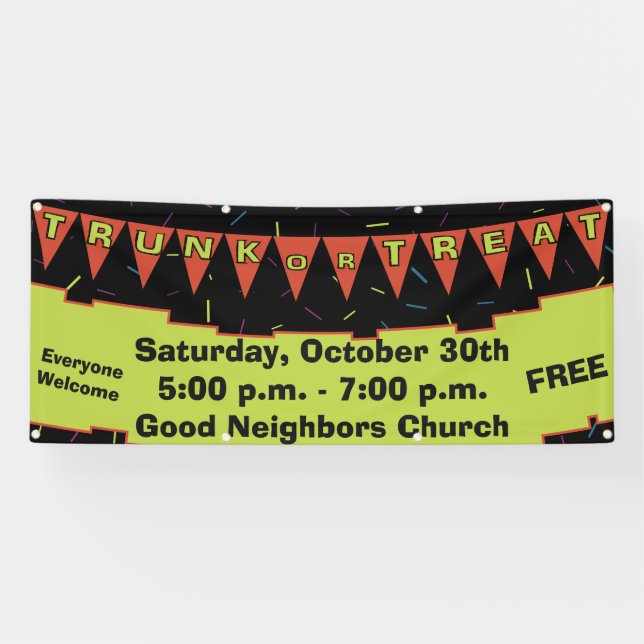 Trunk Or Treat Bunting Banner (Horizontal)