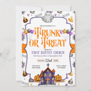 Trunk or Treat Church Halloween Invitation