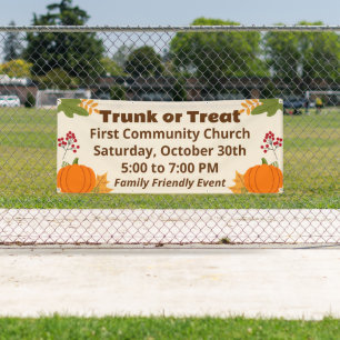 Trunk or Treat Fall Leaves Pumpkins Event Banner