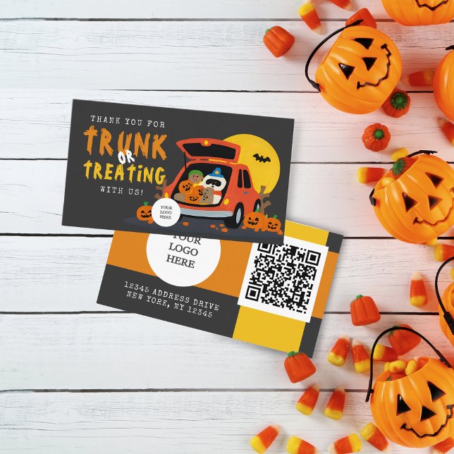 Trunk or Treat Halloween Ghoulish Pumpkin  Business Card (Trunk or Treat Halloween Coupon Business Cards Pack of 100. Pumpkin Trunk Design)