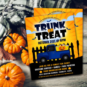 Trunk or Treat Halloween Truck Pumpkin Event Flyer