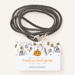 Trunk or Treat Modern Chic Halloween Party ID Badge