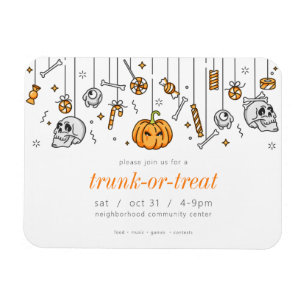 Trunk or Treat Modern Chic Halloween Party Magnet