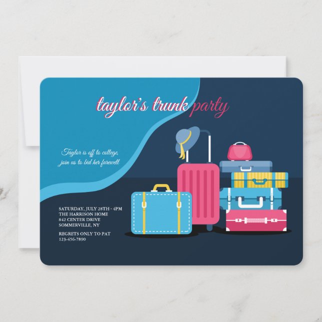 Trunk Party for Girl Invitation (Front)