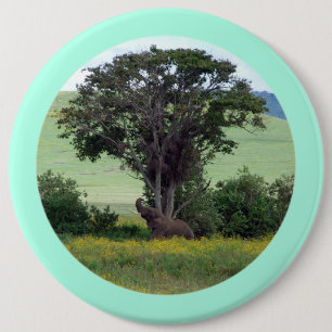 Trunk to the Breeze – Ngorongoro African Elephant 6 Cm Round Badge