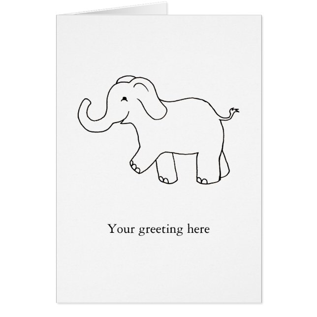 Trunk up elephant happy lucky cute simple art (Front)