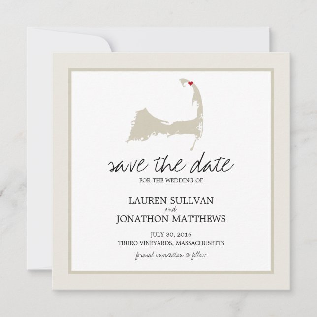 Truro Cape Cod Wedding Save the Date (Front)