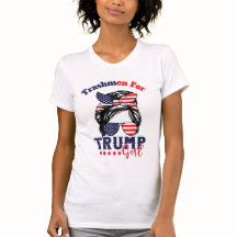 trushmen for Trump Girl Messy Bun Election flag