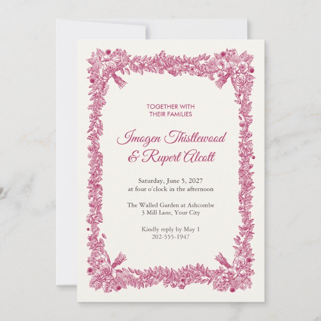 Trussed Bunchlet Wedding Invitation (Front)
