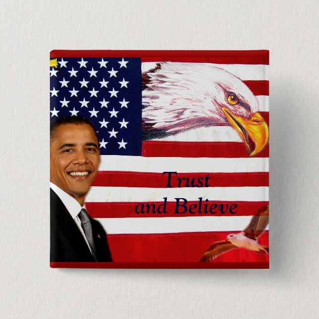 Trust and Believe_Button 15 Cm Square Badge (Front)