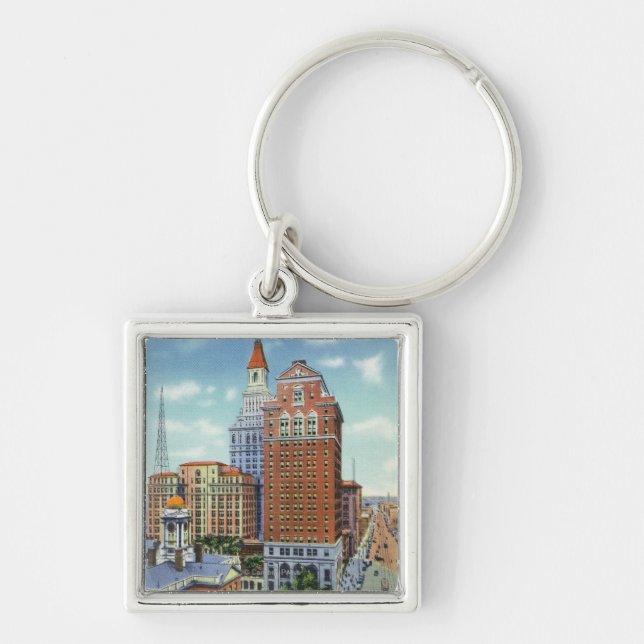 Trust Bldg and Travelers Tower View Key Ring (Front)