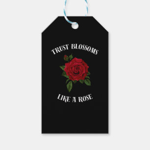 Trust blossoms like a rose gift tags