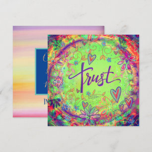 Trust BoHo Floral Encouragement Inspirational Thank You Card