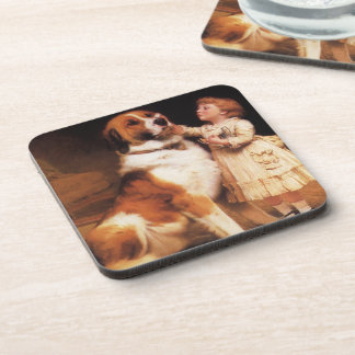 Trust by Charles Burton Barber, Saint Bernard Dog Coaster