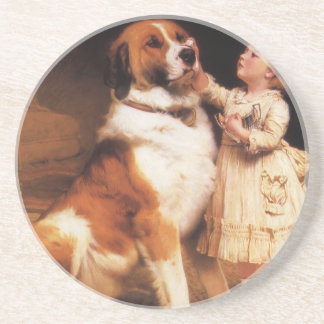 Trust by Charles Burton Barber, Saint Bernard Dog Coaster