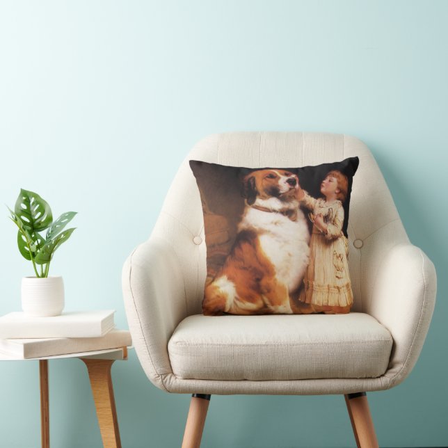 Trust by Charles Burton Barber, Saint Bernard Dog Cushion (Chair)