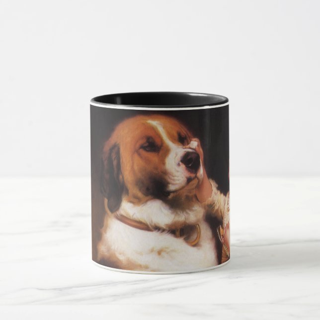 Trust by Charles Burton Barber, Saint Bernard Dog Mug (Center)