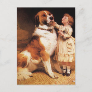 Trust by Charles Burton Barber, Saint Bernard Dog Postcard