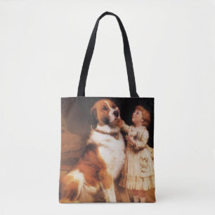 Trust by Charles Burton Barber, Saint Bernard Dog Tote Bag