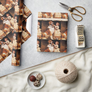 Trust by Charles Burton Barber, Saint Bernard Dog Wrapping Paper