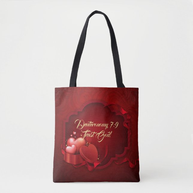 Trust God All-Over-Print Tote Bag, Medium Bag (Front)