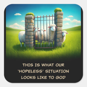 Trust God Christian Faith Encouragement Square Sticker