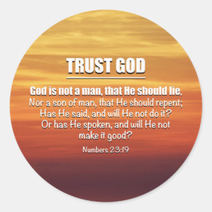 TRUST GOD Inspirational Christian Scripture Classic Round Sticker