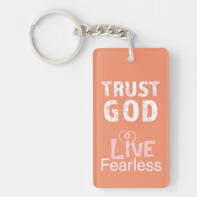 Trust God Keychains Christian gifts Key chain (Front)