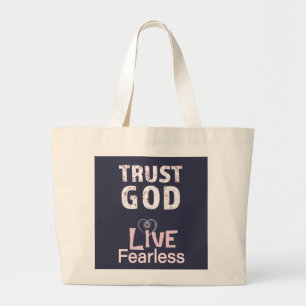 Trust God Live Fearless Tote Bags Christian Women