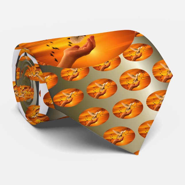 Trust God with Dove in Hand Tie (Rolled)