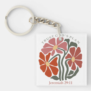Trust gods plan Bible Verse Wildflower Key Ring