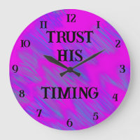 Trust His Timing Christian Large Wall Clock