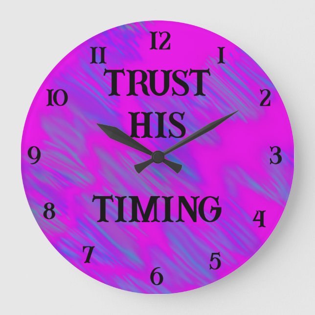 Trust His Timing Christian Large Wall Clock (Front)