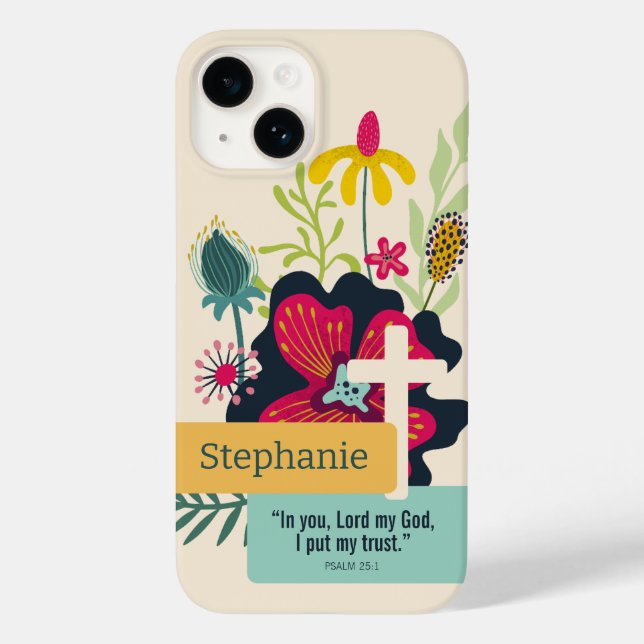 Trust in God Colourful Bold Abstract Floral Case-Mate iPhone Case (Back)