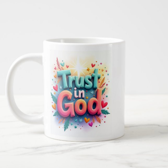 Trust in God Large Coffee Mug (Left)