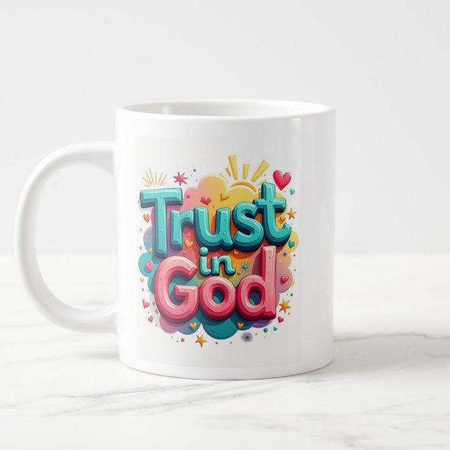 Trust in God Large Coffee Mug (Left)