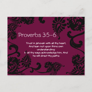 Trust in God with All Your Heart Proverbs 3:5 Postcard