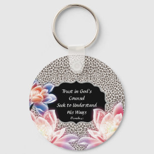 Trust in God's Counsel Animal Print Key chain