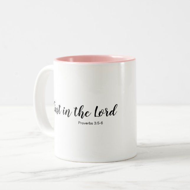 Trust in Him Two-Tone Coffee Mug (Front Left)