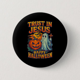 Trust In Jesus Cute Christian Vintage Halloween 90 6 Cm Round Badge